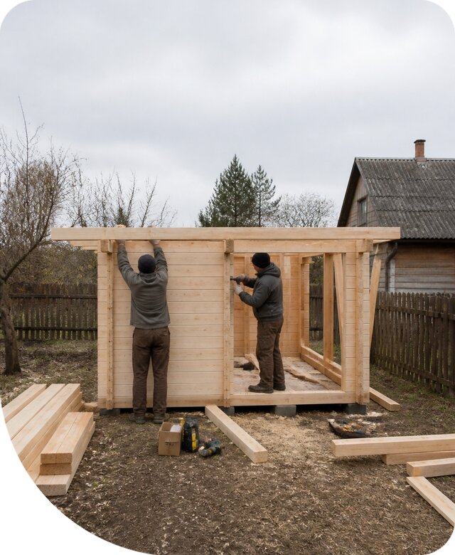 Строительство хозблока из бруса в Зиме под ключ недорого